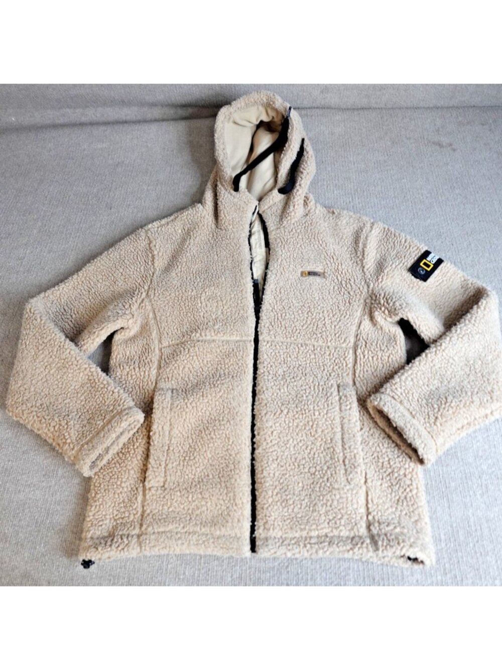 National Geographic Jacket Medium Full Zip Hoodie Costoni Fleece